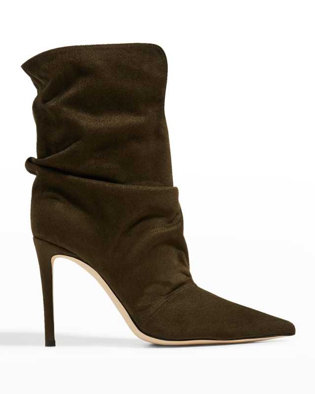 Slouchy Suede Stiletto Booties